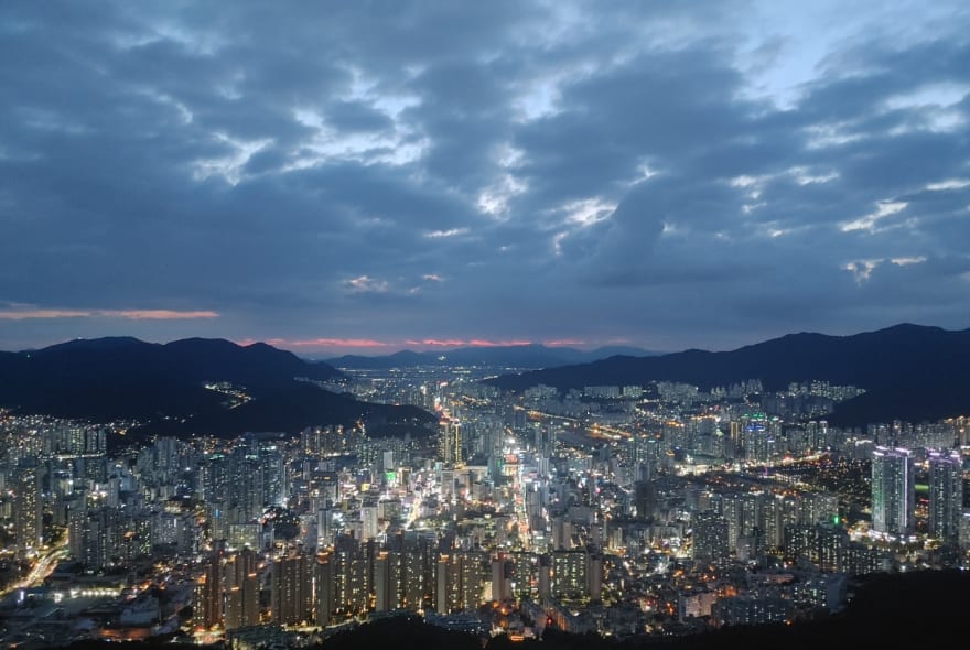 Picture of Evening Glow: Hwangnyeongsan Mountain Sunset & Night Out