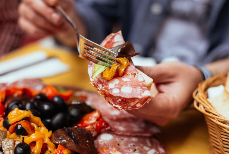 Picture of Apericena with local specialities and wine