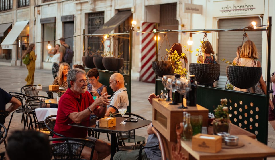 An evening view on the terrace in Valencia