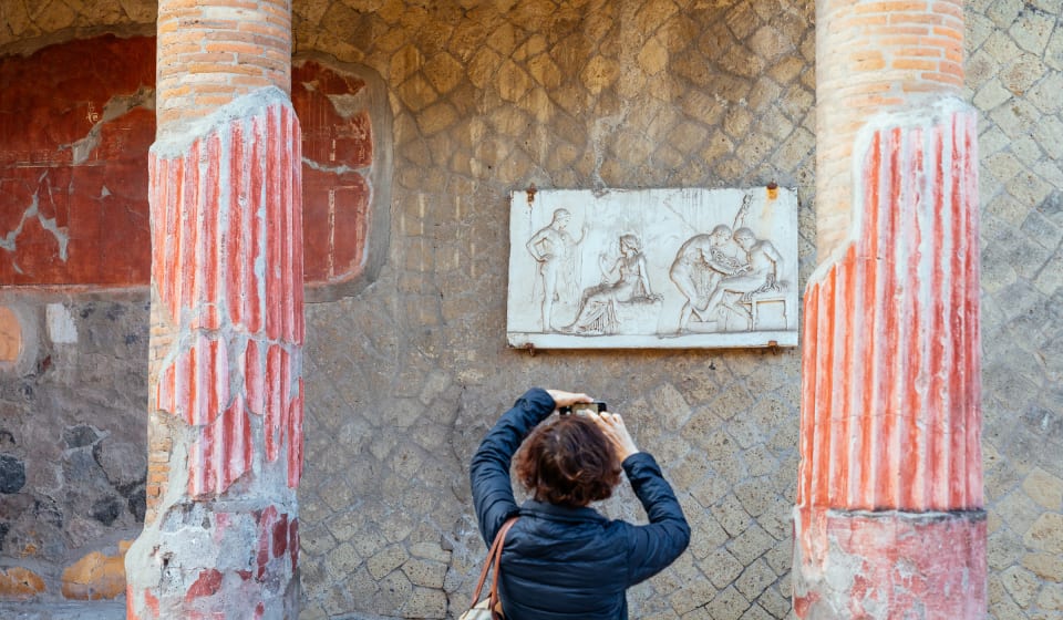 A fresco on a wall in Pompeii