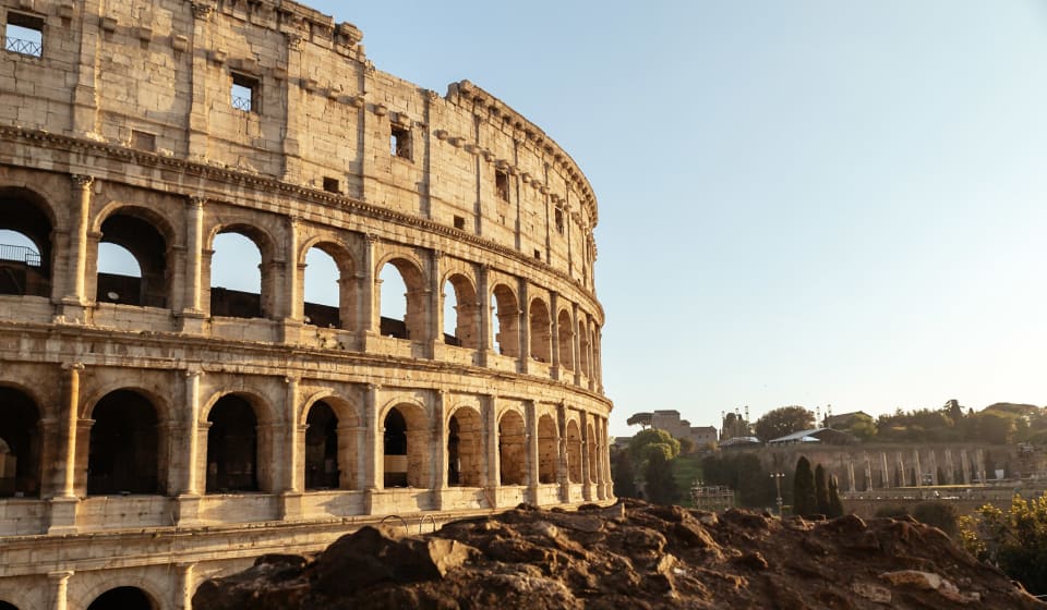 Side view of the Colosseum
