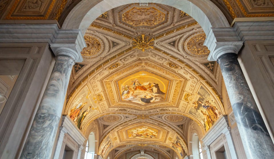 A view on the ceiling in the Sistine Chapel