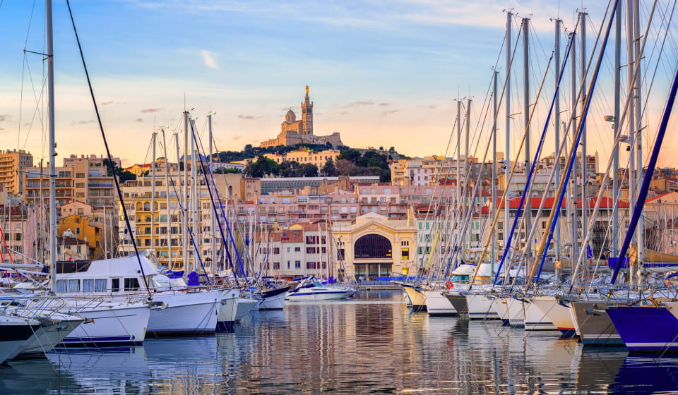 A view on the port of Marseille