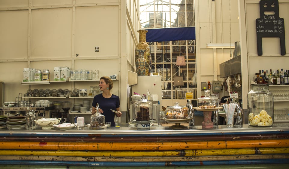 The front desk at the Piet Hein Eek restaurant in Eindhoven