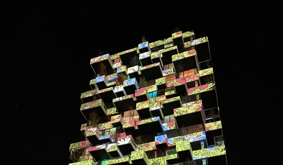 The Glow festival on a building at Strijp S in Eindhoven