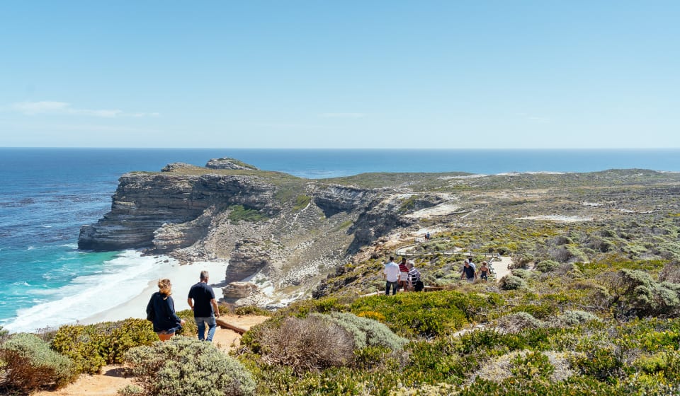 People taking a stroll next to the Australian coast