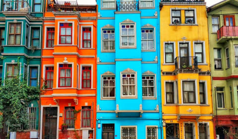 Colorful houses in Balat, Istanbul