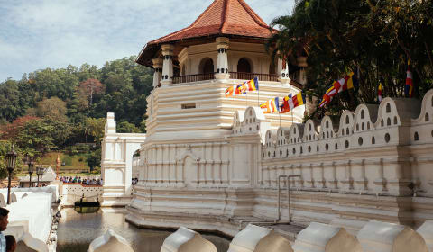 A view on a tower in the Temple of Tooth