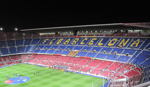 A view in the Barcelona football stadium, Camp Nou