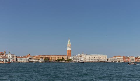 A view from the lagoon in Venice on the Doge's Palace