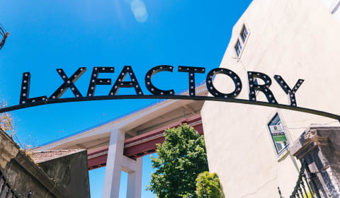 The Lx Factory sign in Lisbon