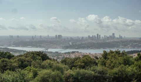 A view from a hill on Istanbul and the Bosporus