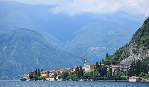 A view over Lake Como and the town