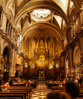 A view on the inside of the Montserrat basilica