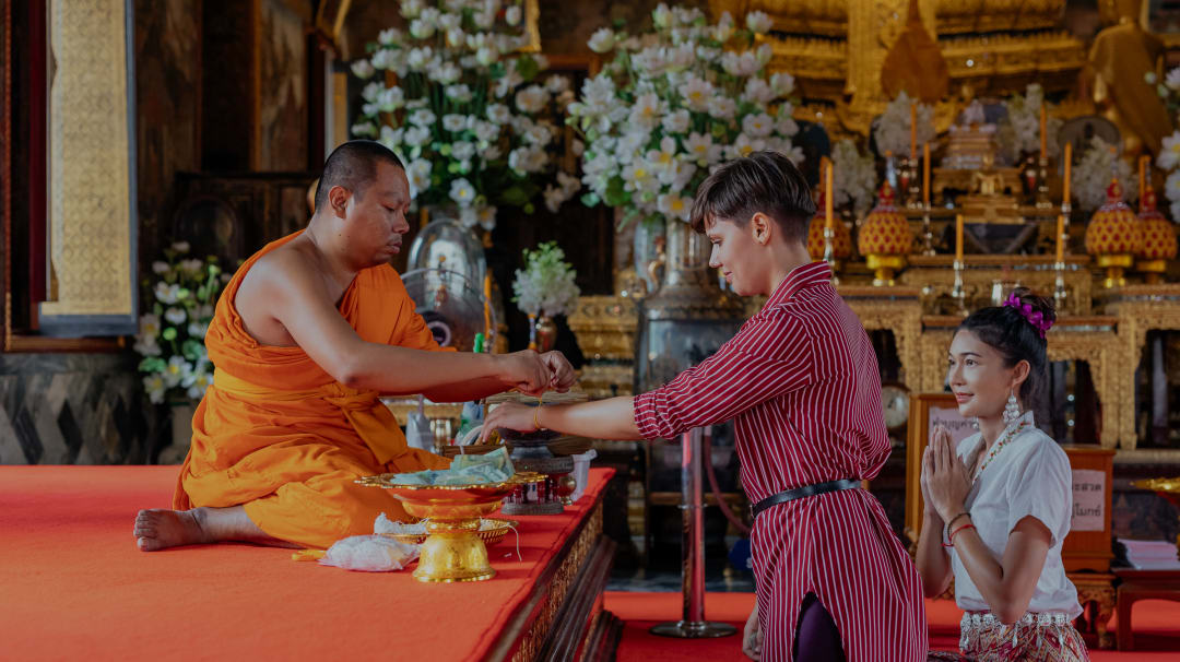Seek Blessings from Monks