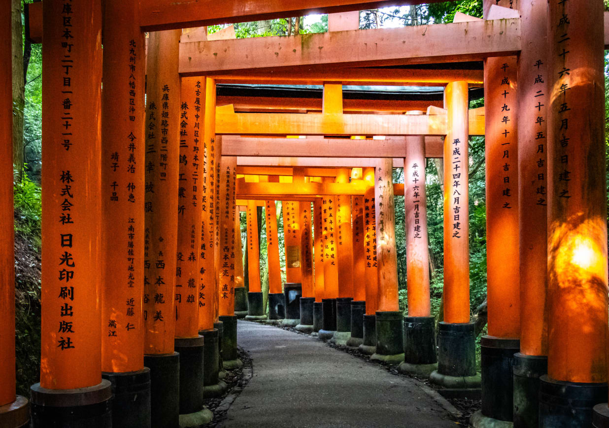Fushimi Inari shrine torii gates in Kyoto - essential stop on 7-day Japan itinerary